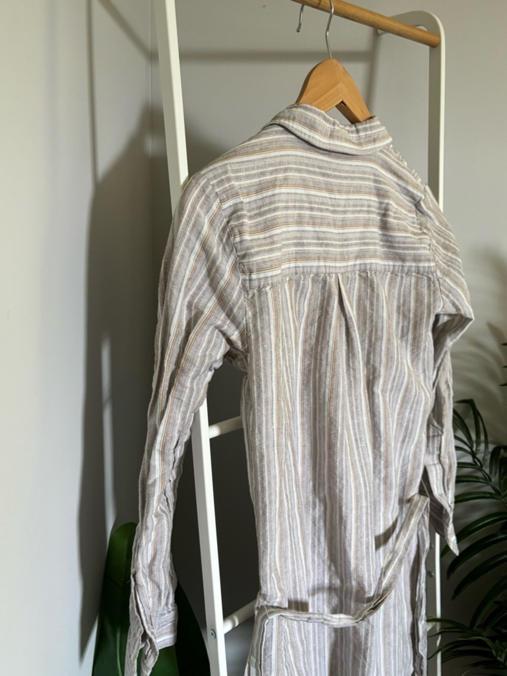 Tommy Hilfiger Neutral Striped Button-Up Shirt Dress - Picture 8 of 14